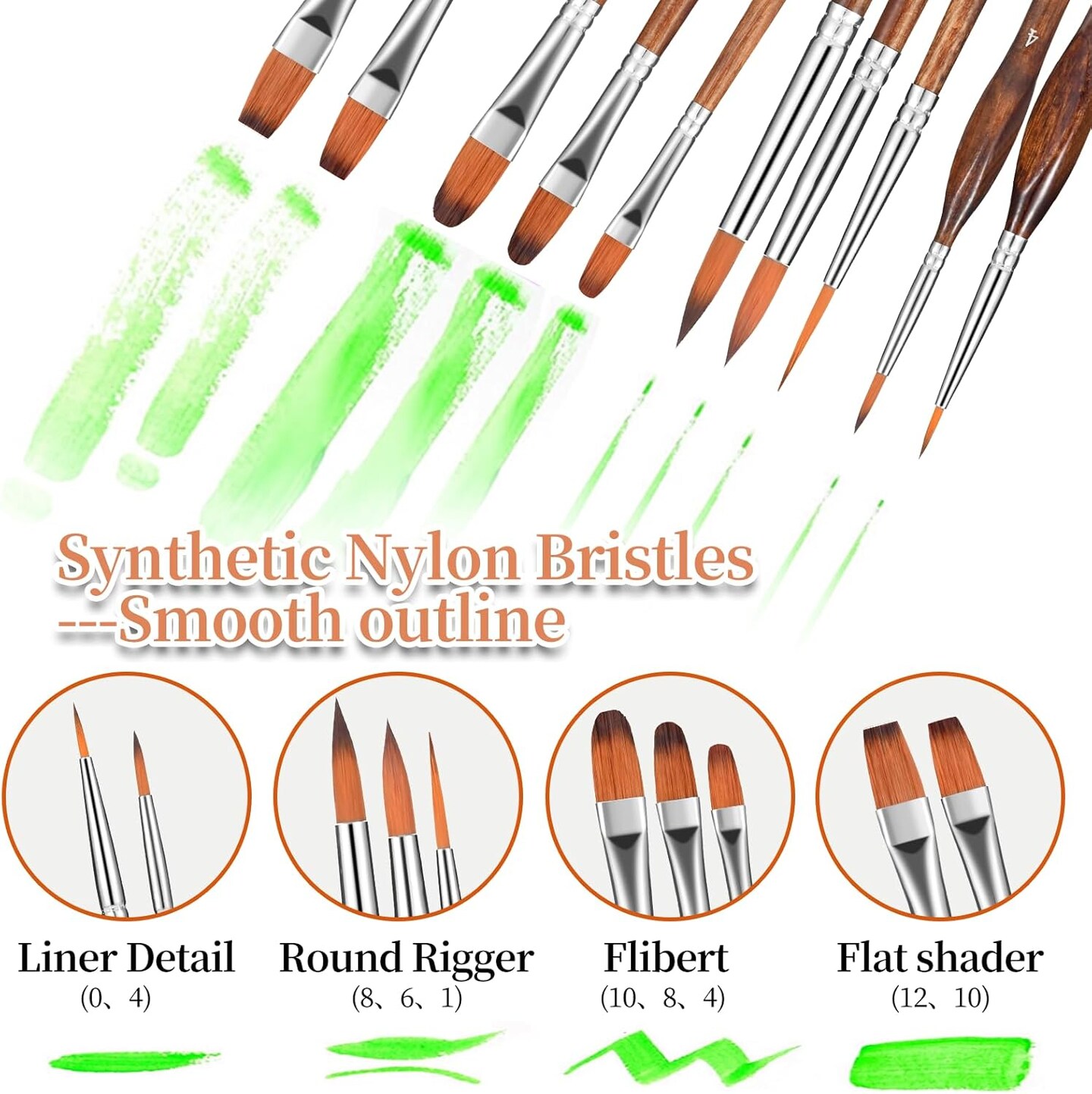 29 pcs Paint Brush Set, Acrylic Paint Brushes,Artist Series with Wide Flat,Round, Filbert, Flat, Fan,Angle,Dagger,Cat Tongue,Detail Brush,Rigger for Oil,Acrylic Canvas Paintings,Face Painting