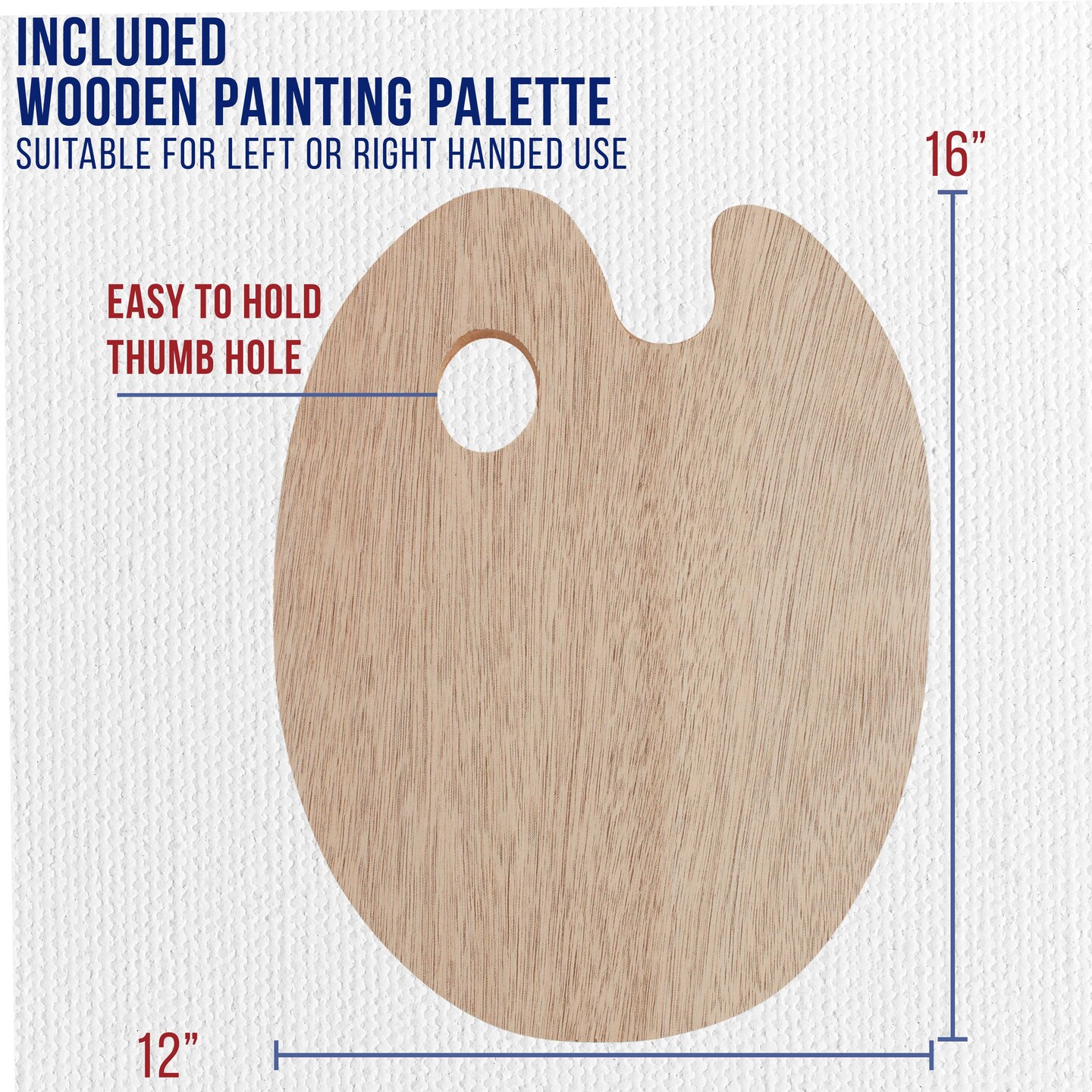 U.S. Art Supply 12-Piece Artist Paint Brush Set with 9&#x22; x 12&#x22; Wood Painting Palette - 12 Premium Round &#x26; Flat Bristle Paintbrushes - Fun Kids, Adults