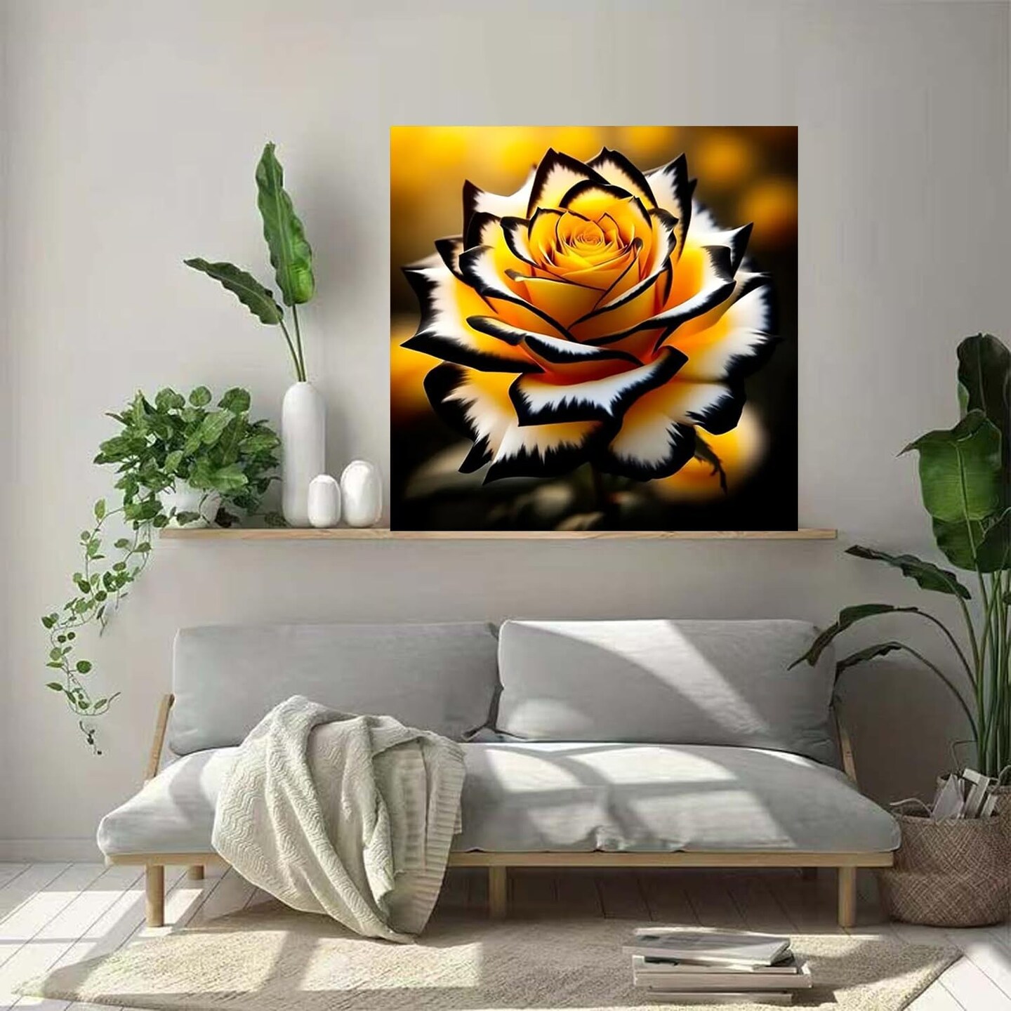 Yellow Flowers Diamond Art Kits for Adults, 5D Diamond Painting Kits for Beginners,DIY Full Round Drill Diamond Dots Paintings With Diamonds Gem Art