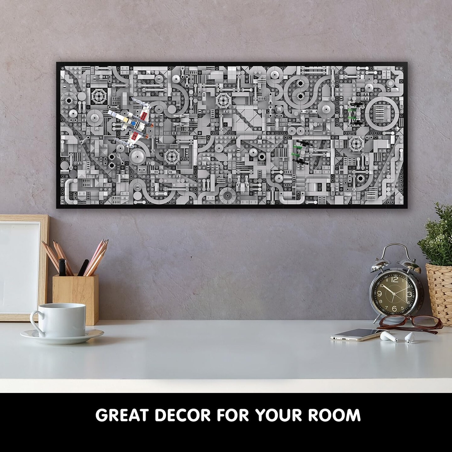 TG BLOCKS Star Trench 3D Wars Run Wall Art Craft Kit, Micro Brick Framed, Creative Activity Hobbies for Teens and Adults, DIY Home, Office Decor, Suitable for Kids 8+