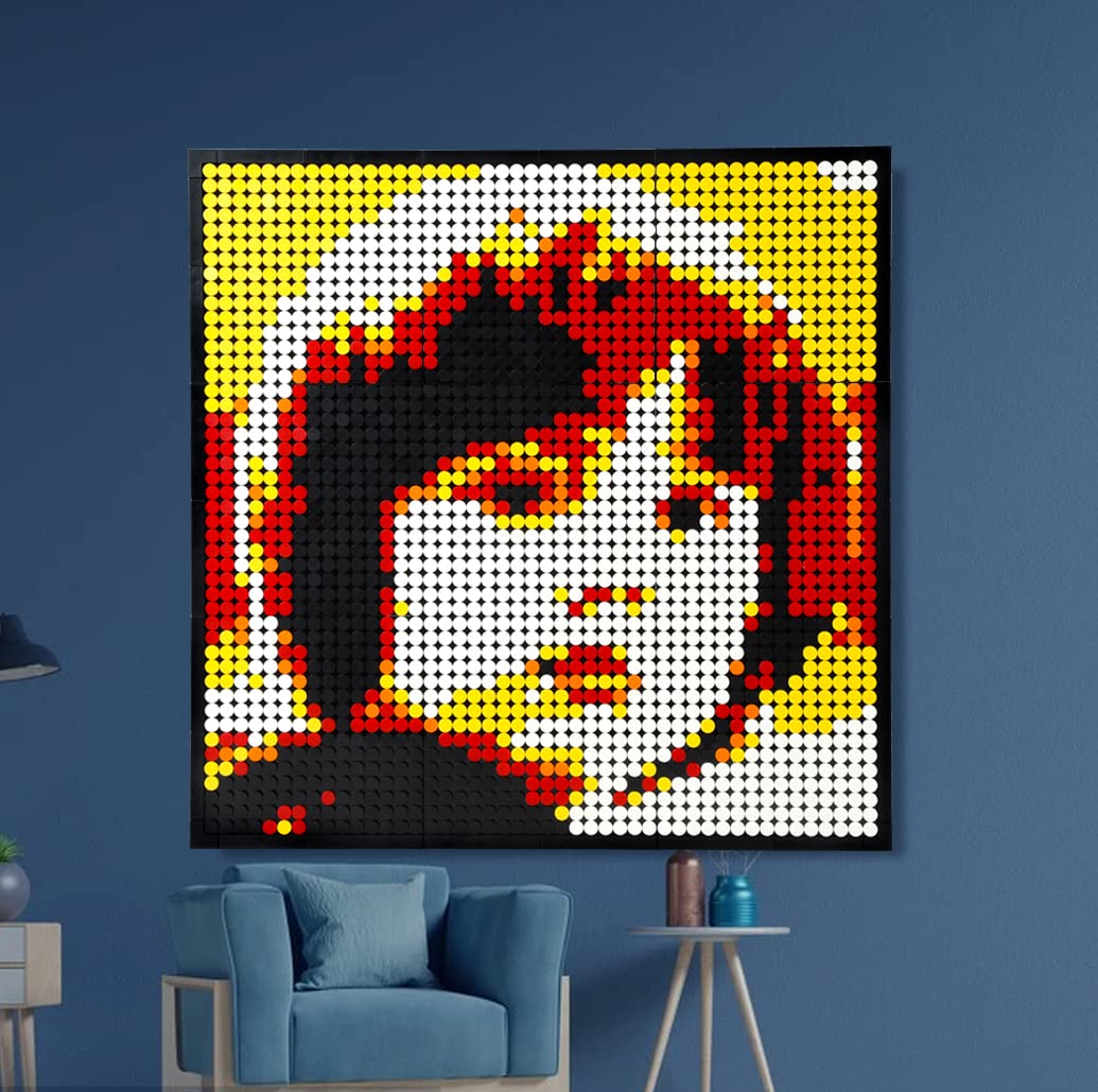 Amalia Personalized Mosaic Portrait Custom Building Kit Pixel Great Wall Art Decoration Customized Your Own Photo Picture-Energetic(L/15.1&#x22;x15.1&#x22;)