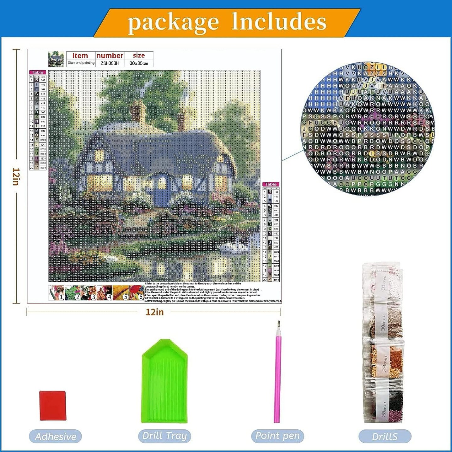 Kit DIY Paysage Maritime MXJSUA Kit Peinture Diamant 5D Paysage Maritime 30x40cm - DIY Art Diamant Avec Strass Et Outils Diamond Painting Paysage