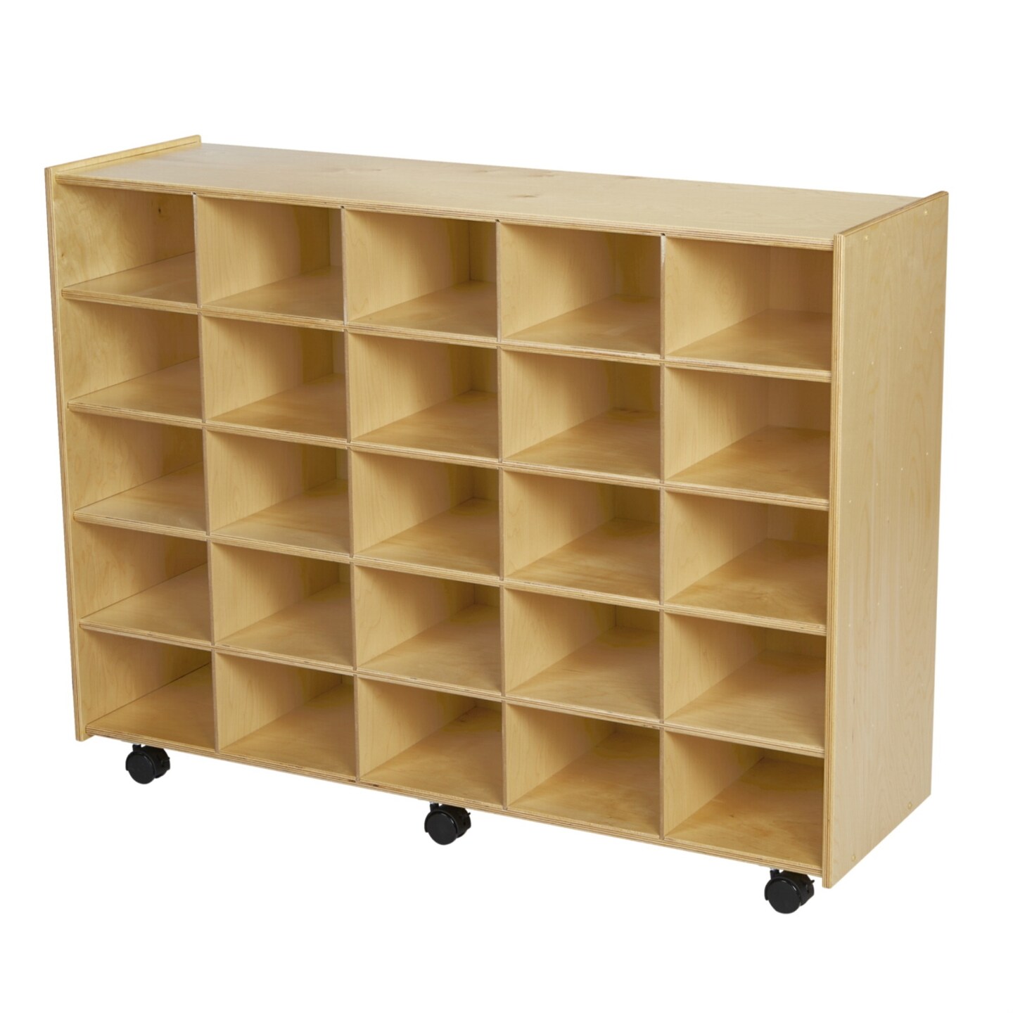 Childcraft Mobile Cubby Unit With Locking Casters, 47-3/4 x 14-1/4 x 36 Inches