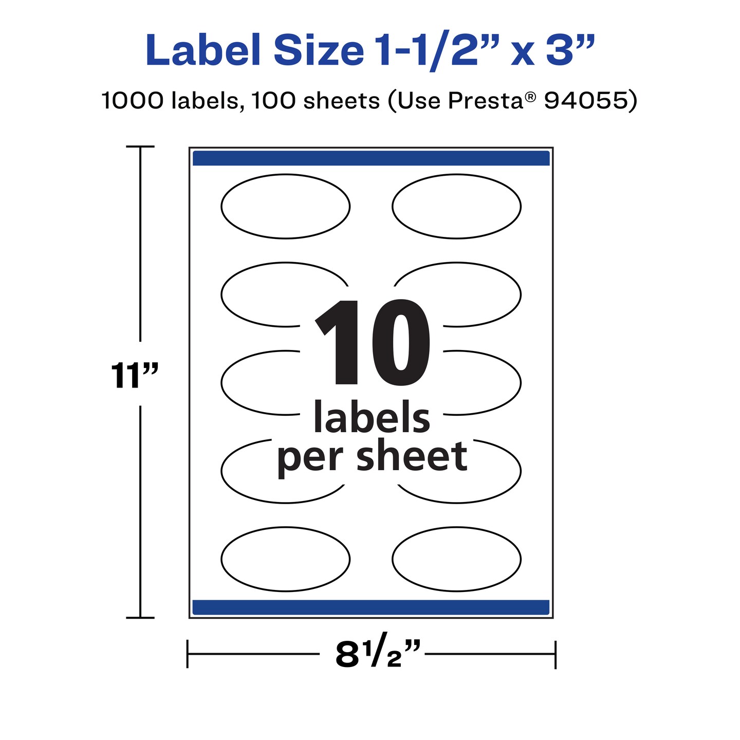 Avery Matte White Oval Labels, 1.5&#x22; x 3&#x22;