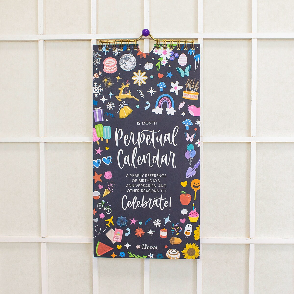 bloom daily planners Perpetual Calendar, 5&#x22; x 10&#x22;, Holiday Icons
