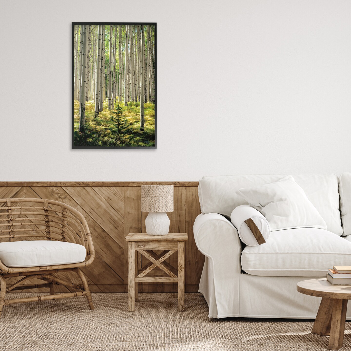 Stupell Industries Small And Tall Birch Forest Framed Giclee, design by D. Burt