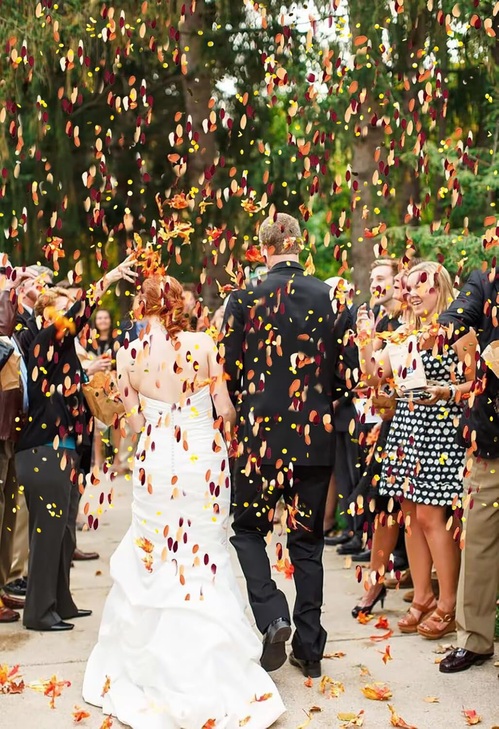 Fall Confetti/Maroon Orange Gold Confetti/Thanksgiving Decorations/Burgundy Orange Gold FAll Birthday Decorations Weddings Burgundy