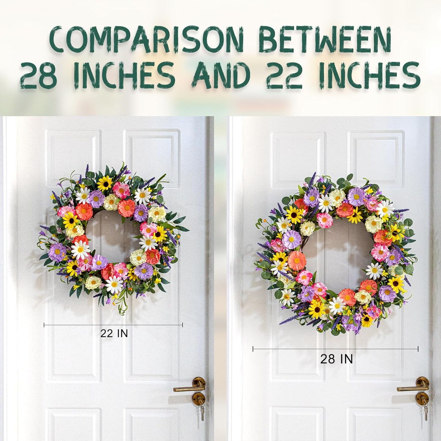 28 Inch Spring Wreaths for Front Door