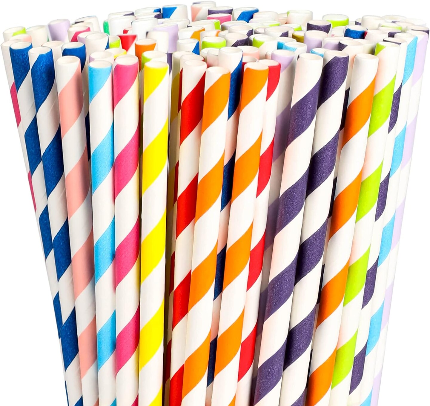 Paper Straws,200 Pcs Paper Drinking Straws For Wedding Party Restaurant Juice, Coffee Cold Drinks, Dessert and DIY Decoration (Stripe)