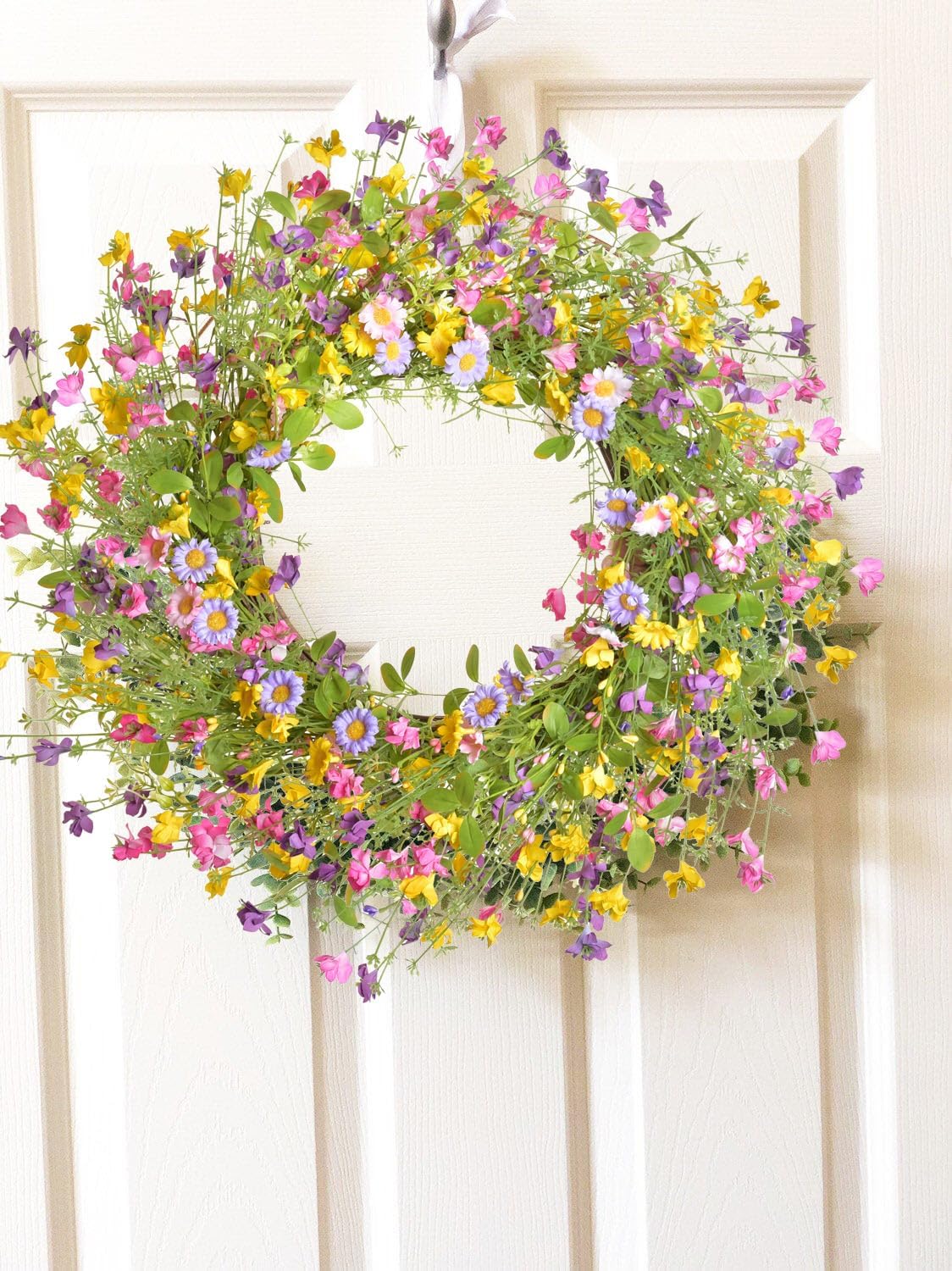 24inch Artificial Spring Flower Wreath for Front Door