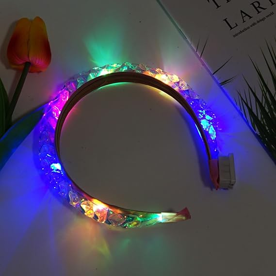 1PCS Light Up Headbands LED Flash Glowing Hair Band Laser Hair Hoop Tiara Luminous Headbands Party Costume Hair Accessories for Women and Girls
