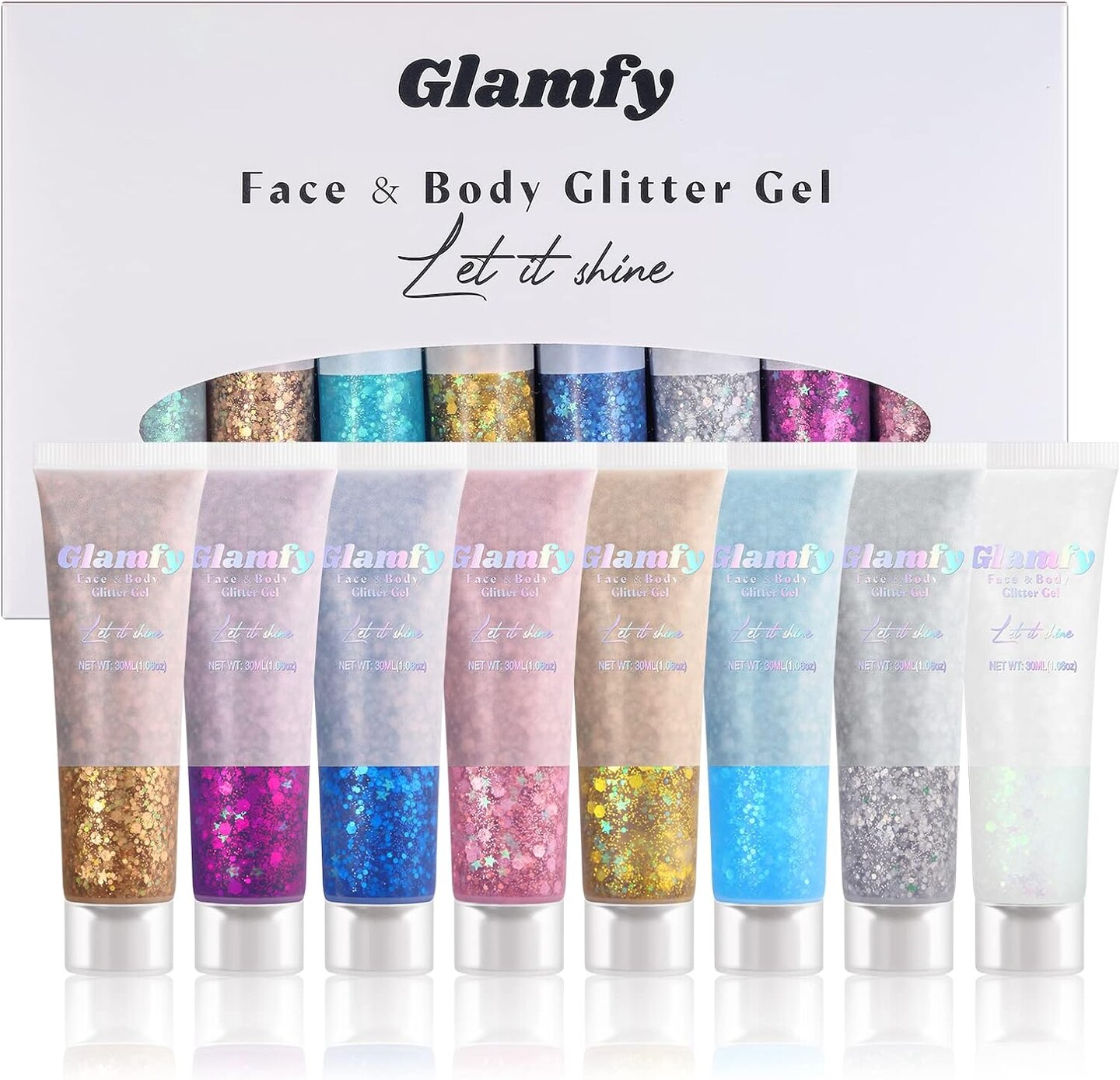 8 Color Body Glitter,Face Glitter Gel,Hair Glitter