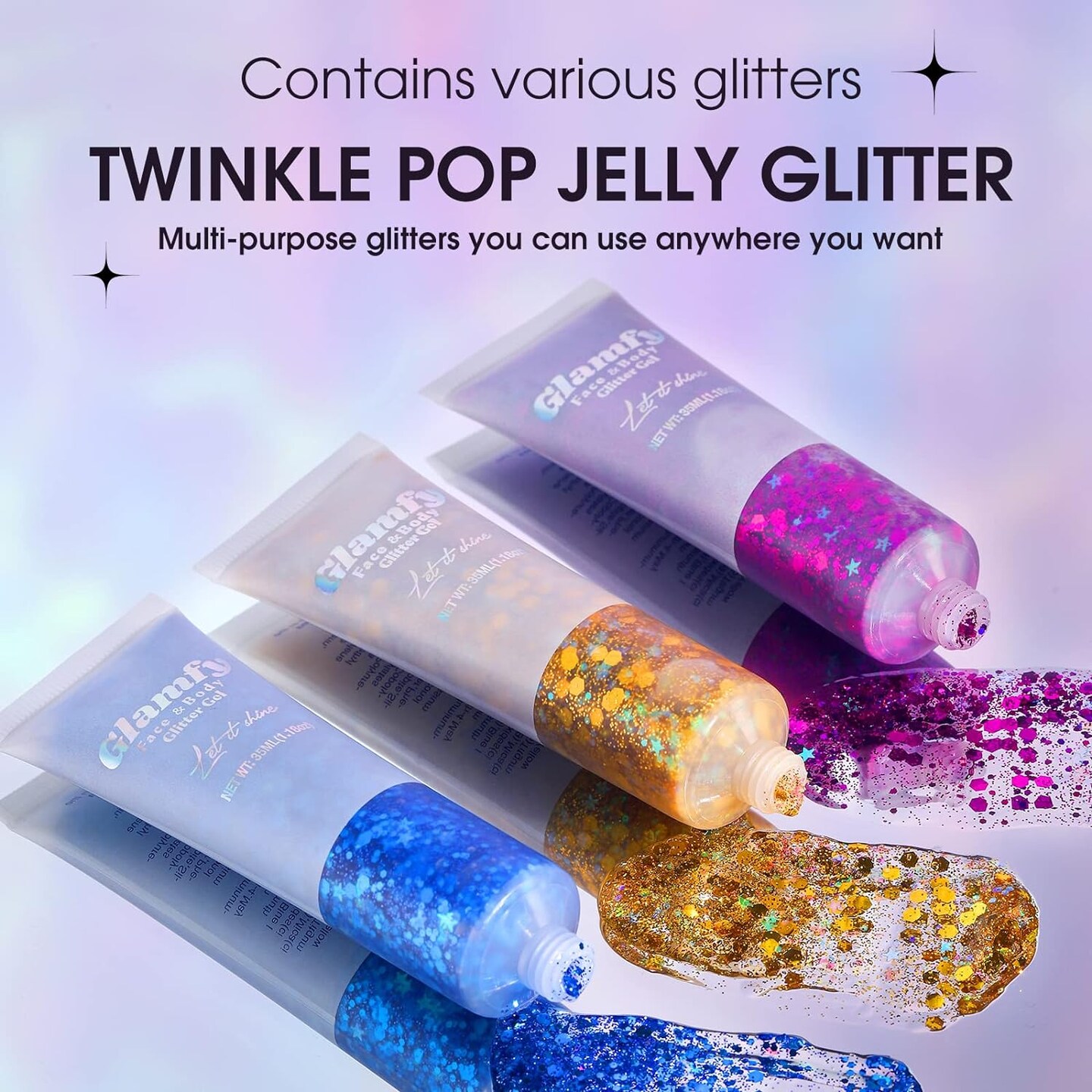 8 Color Body Glitter,Face Glitter Gel,Hair Glitter