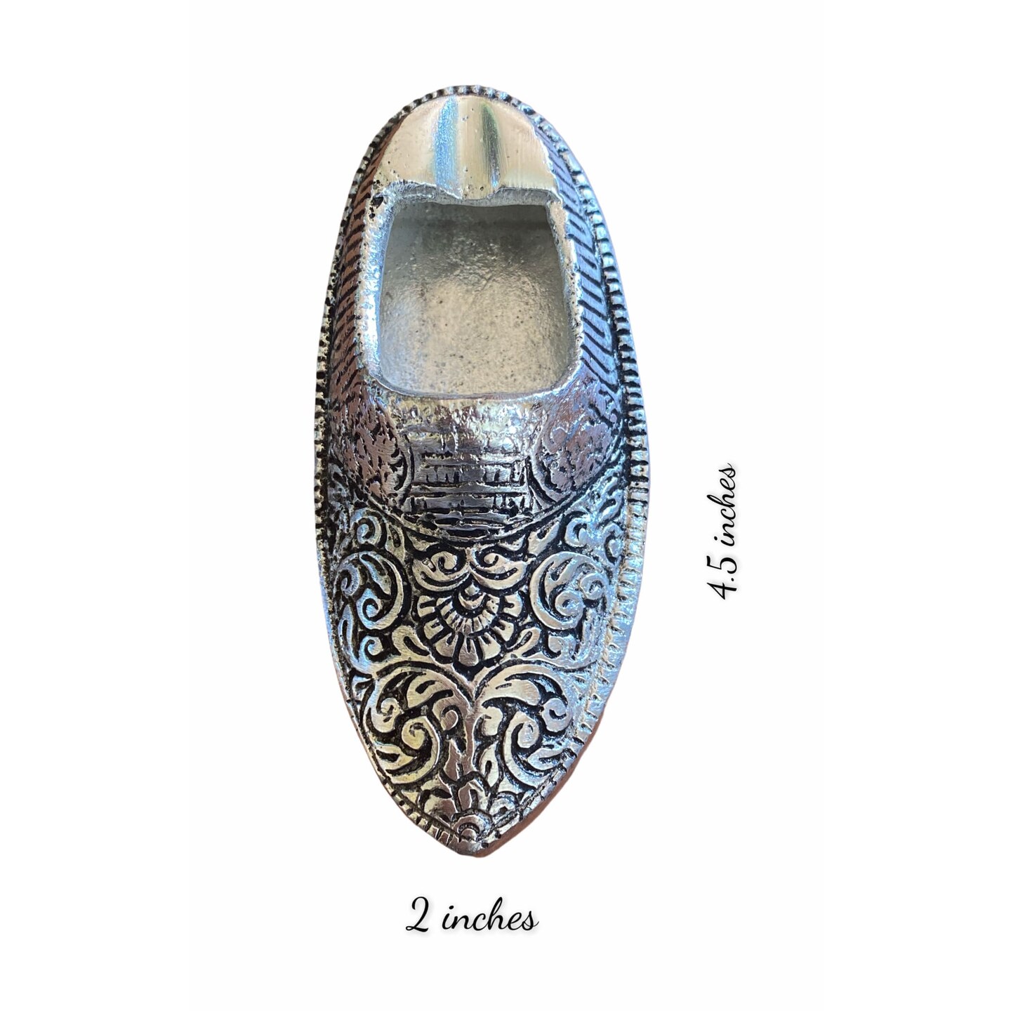 Ashtray German Silver Shoe Shape Ash Tray Tabletop Cigarette Ashtrays for Outdoor, Indoor, Home, Office, and Restaurant Use - Patio Desktop Decor Cigar Ash Holder Gift for Smokers Men Women