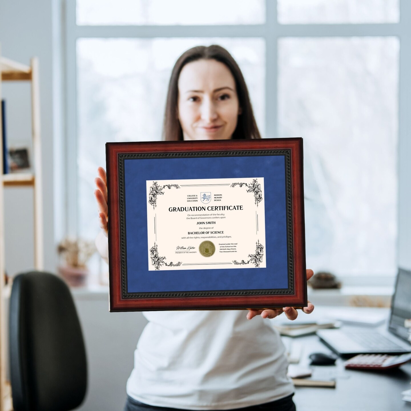 University of Washington 11x14 Diploma Frame for 8.5x11 Certificate Blue