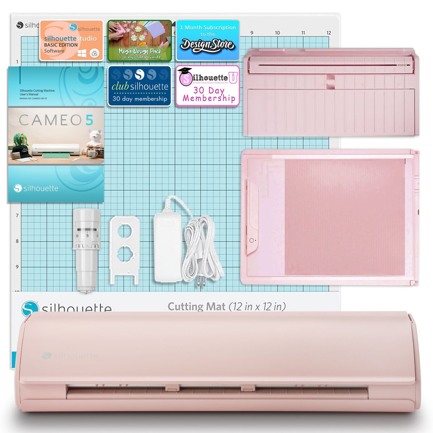 Silhouette Pink Cameo 5 with Electrostatic Grip Mat Attachment