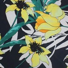 Yellow Flowers Printed Spandex