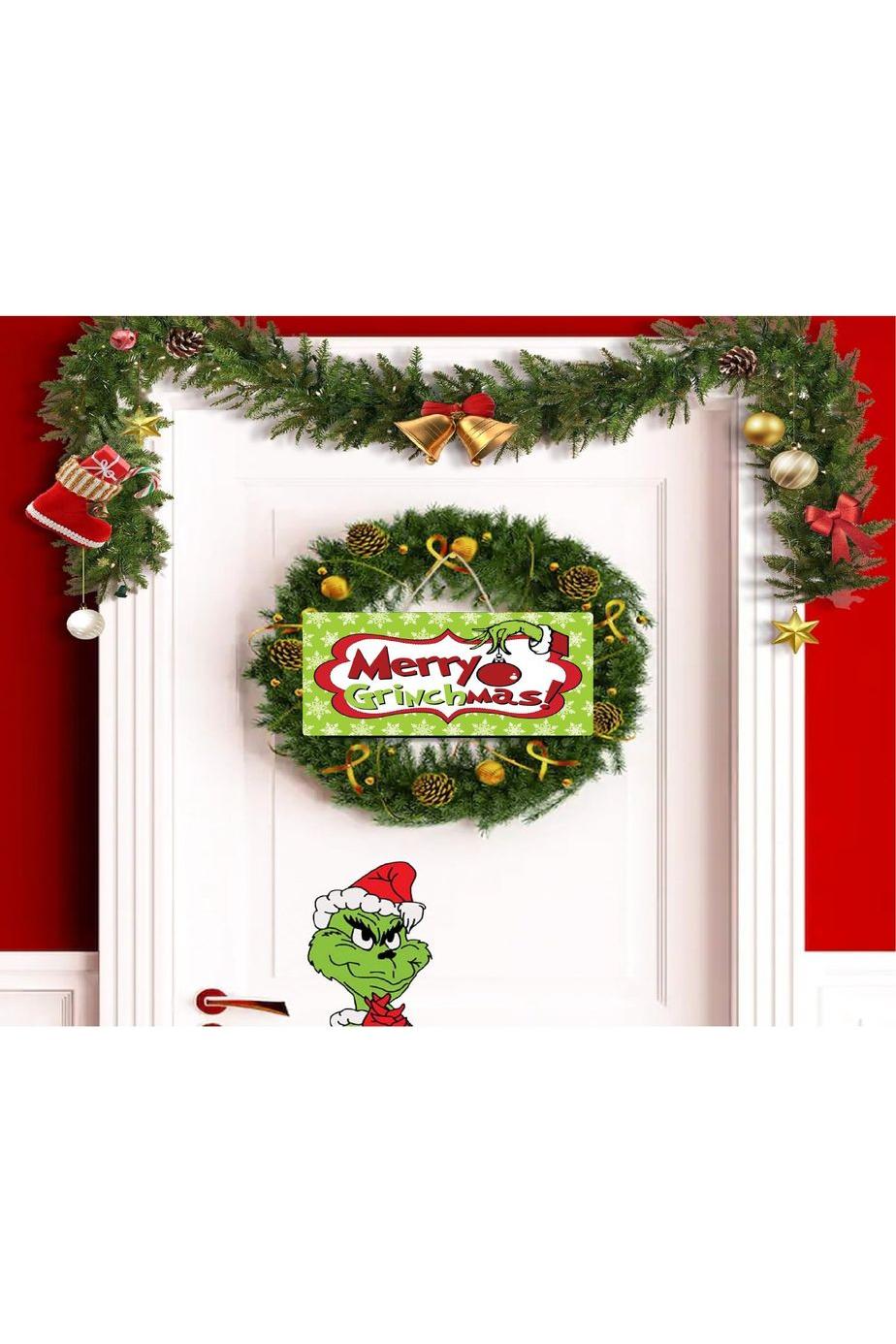 Merry Grinchmas Snowflake Sign