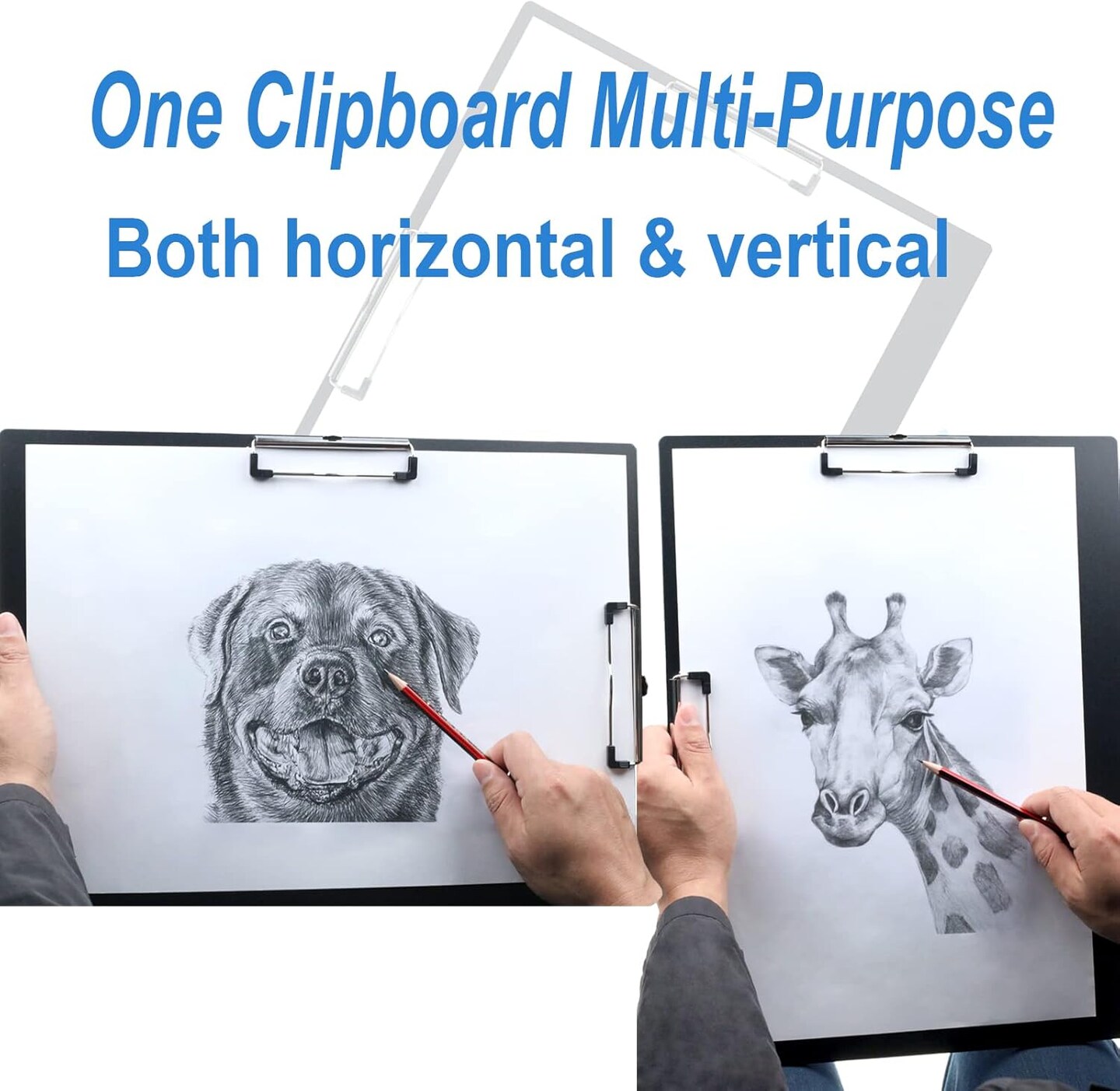 11x17 clipboard Double Clip Extra Large Clipboard Low Profile Clip 11 x 17 Clipping Board Light Weight Not Fragile Plastic Black Pack of 1