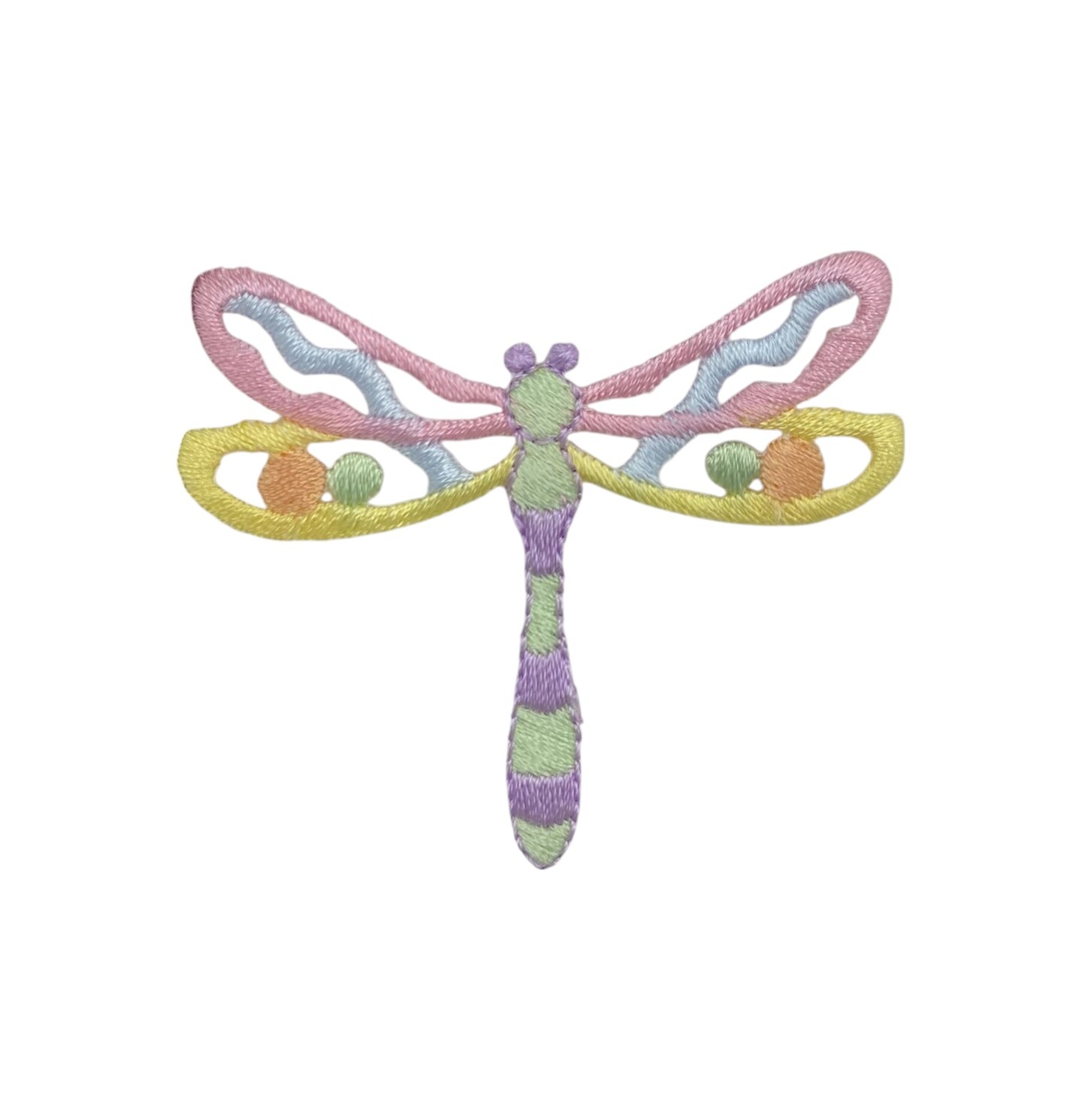 Pastel Dragonfly, Embroidered, Iron on Patch
