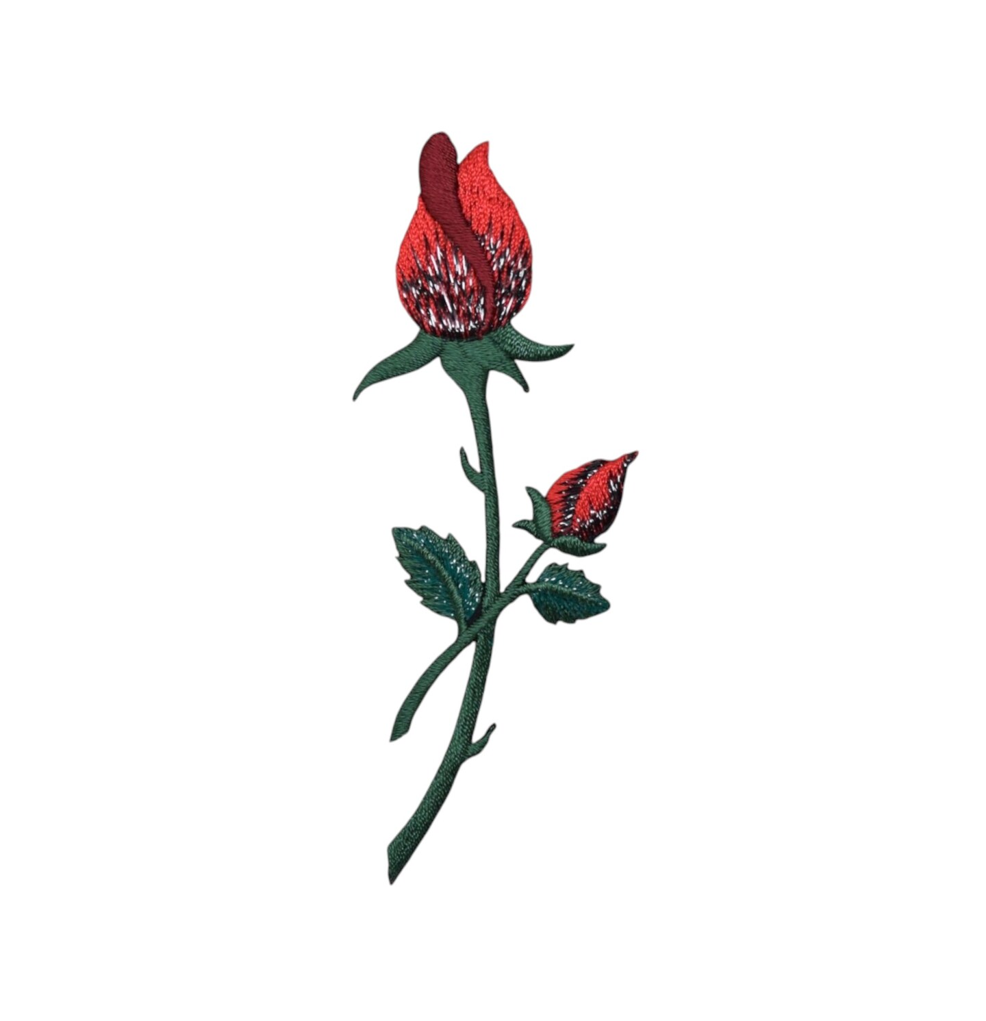 Red Rose, Flowers, Embroidered, Iron on Patch