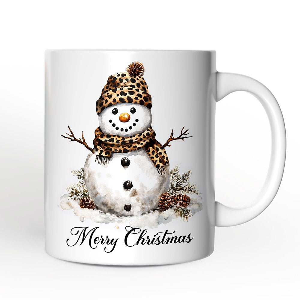 Leopard Snowman Mug, Christmas Gift