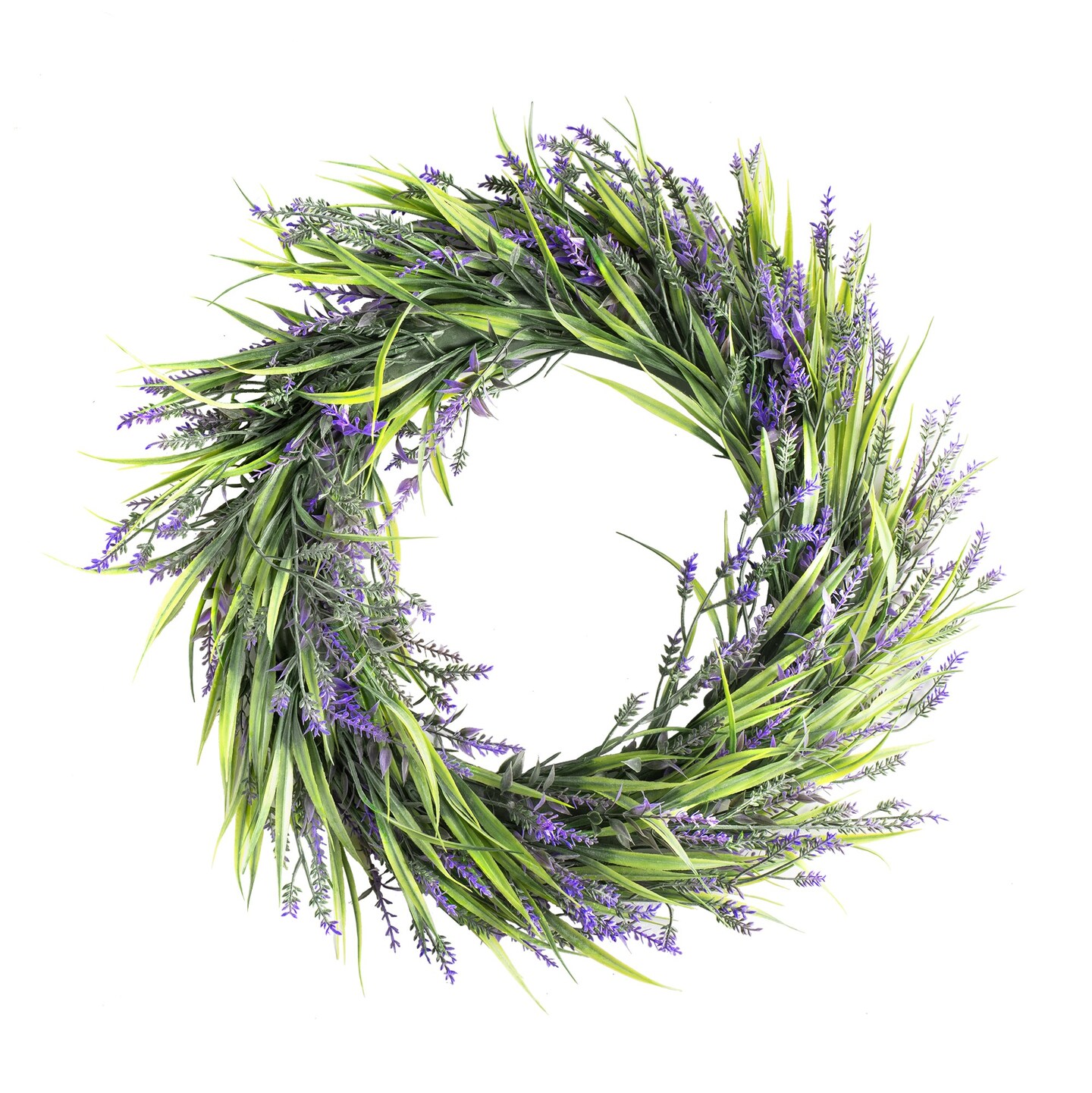 16&#x201D; Lavender Wreath Front Door Small Artificial Flower Farmhouse Purple Wreath for Wall Window Wedding Decor Outdoor Indoor Home Decoration