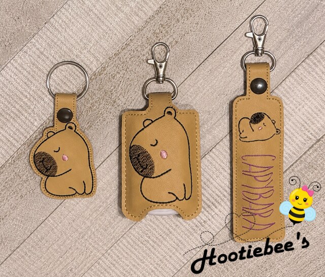 Capybara Hand Sanitizer Holder and or Lip Balm Holder and or Key