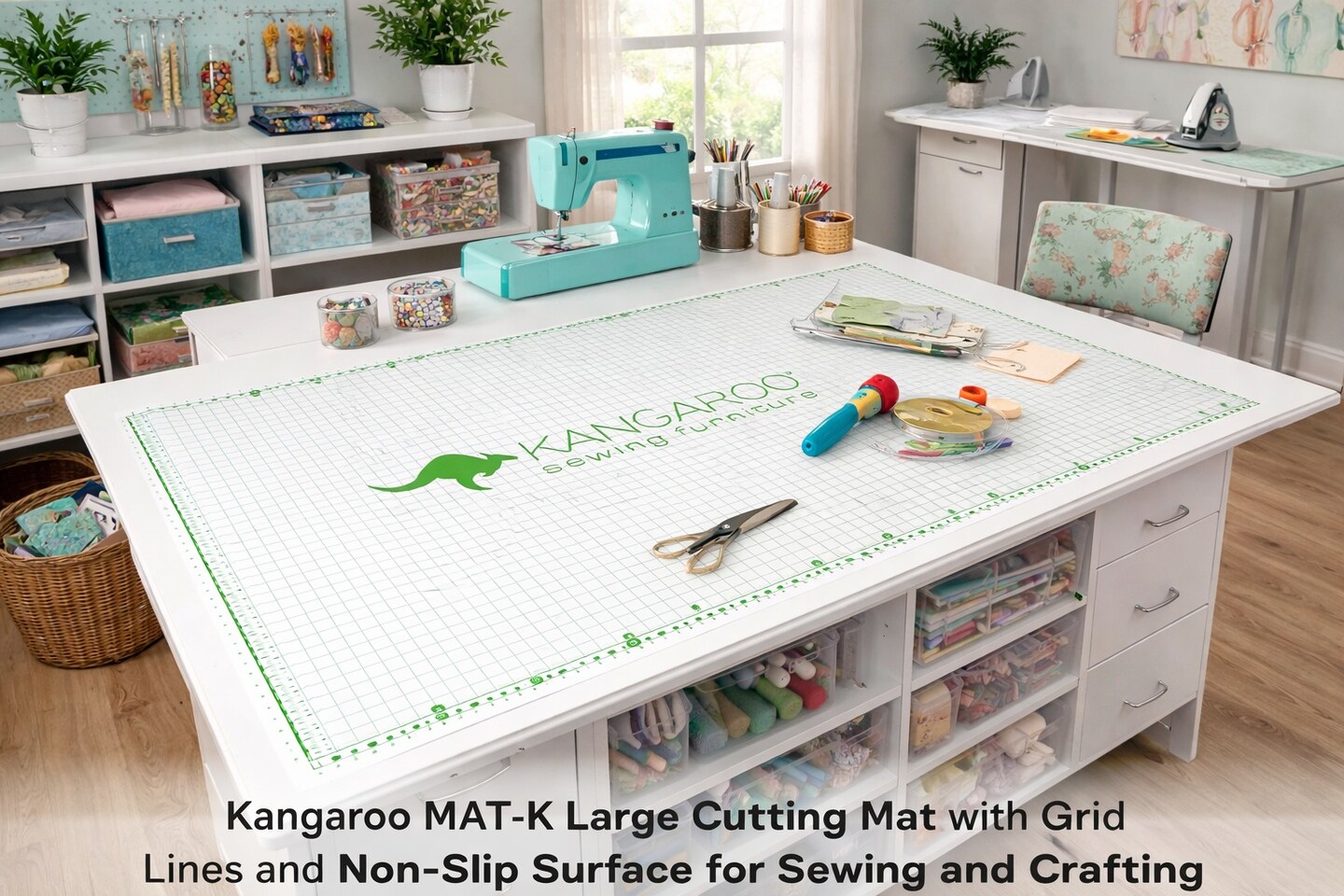 Arrow Rotary Cutting Mat 36" x 66" – Large Quilting & Fabric Cutting Mat with Grid Lines for Sewing and Craft Tables (MAT-K)