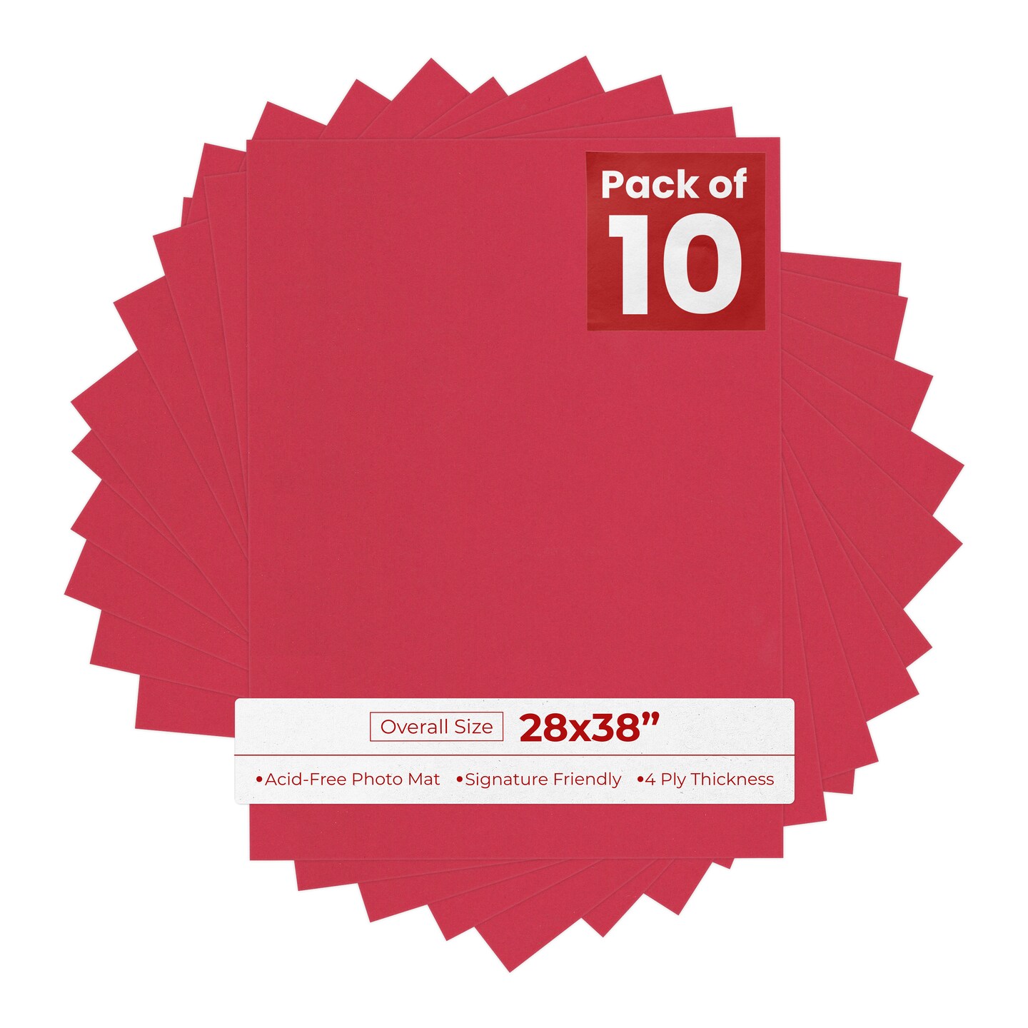 Deep Red 28x38 Uncut Mat Board - Blank Sheets, No Opening, Color: Red ...