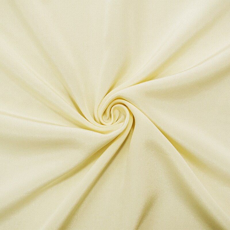 Light Ivory Famous Designer Silk Crepe De Chine Woven Fabric By the Yard