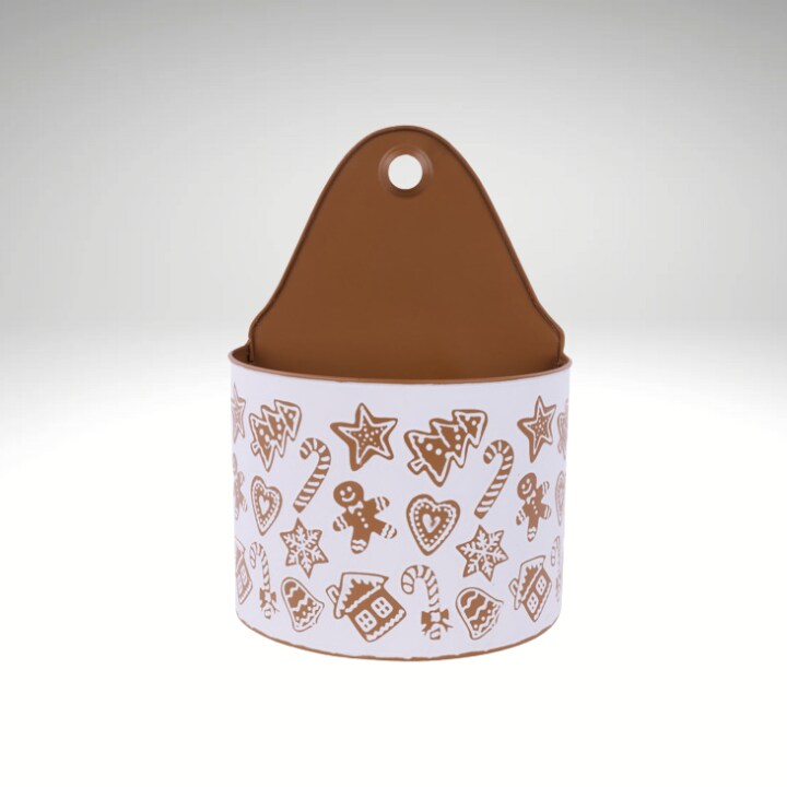 Metal Gingerbread Wall Pocket 11"x7.5" | Christmas Kitchen Decor-XC0174