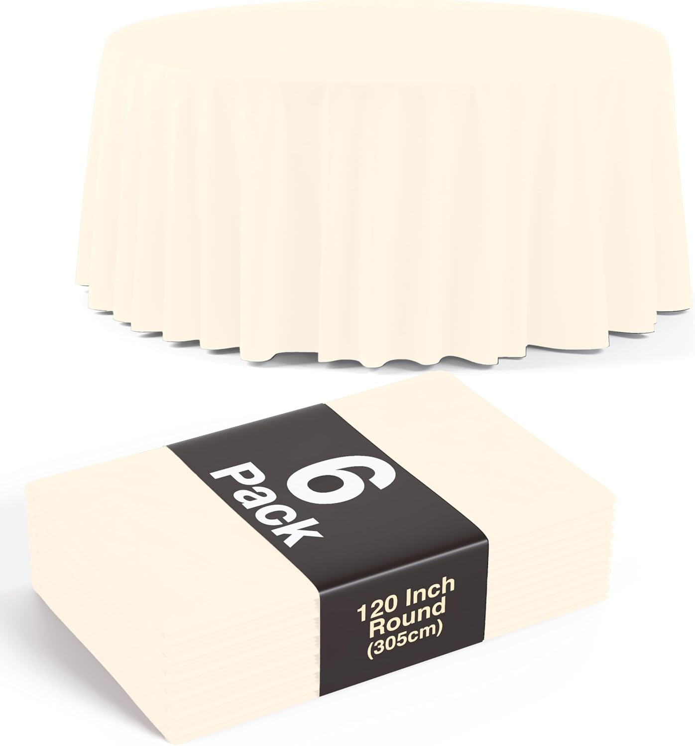 Bulk Pack Plastic Table Cloth - 120 Inch Round Disposable Tablecloth for Parties - Round Tablecloth - Disposable Table Cloths for Parties-Exquisite Party Solids