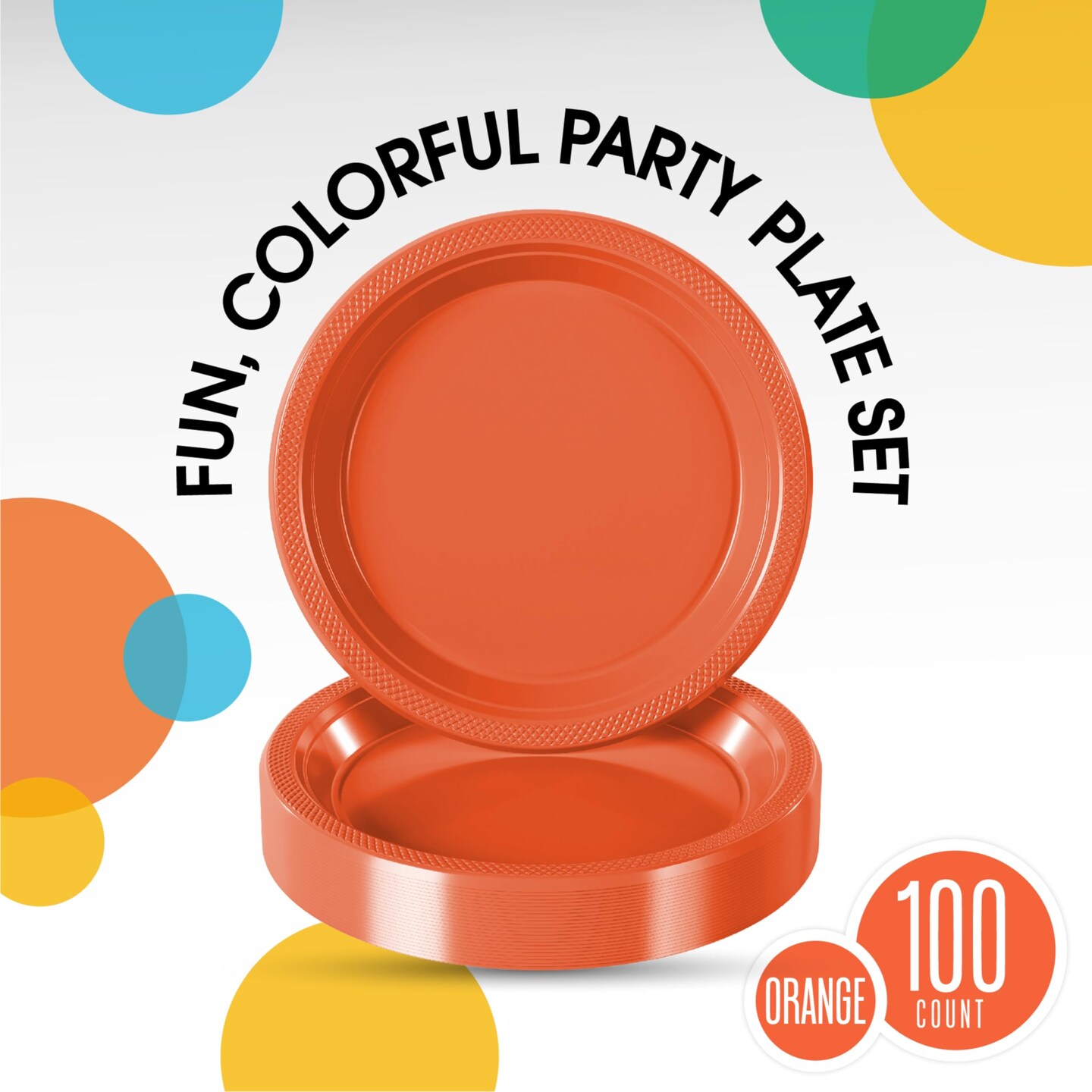 Party Solids Plastic Plates For Party Disposable Plates Heavy Duty Supplies 100 Pcs Plastic Dinnerware Sets Heavy Duty 350 GSM Disposable Dinnerware Set by Exquisite