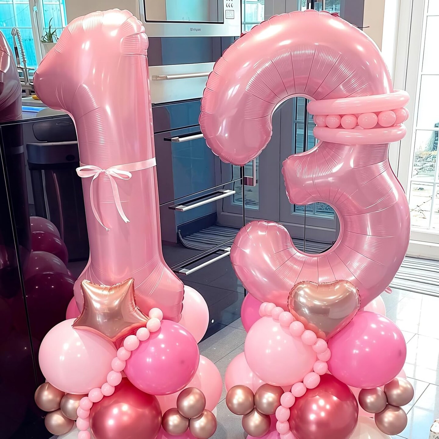 Pastel Pink 10 Balloon Number,40 Inch Light Pink 10 Balloons Large