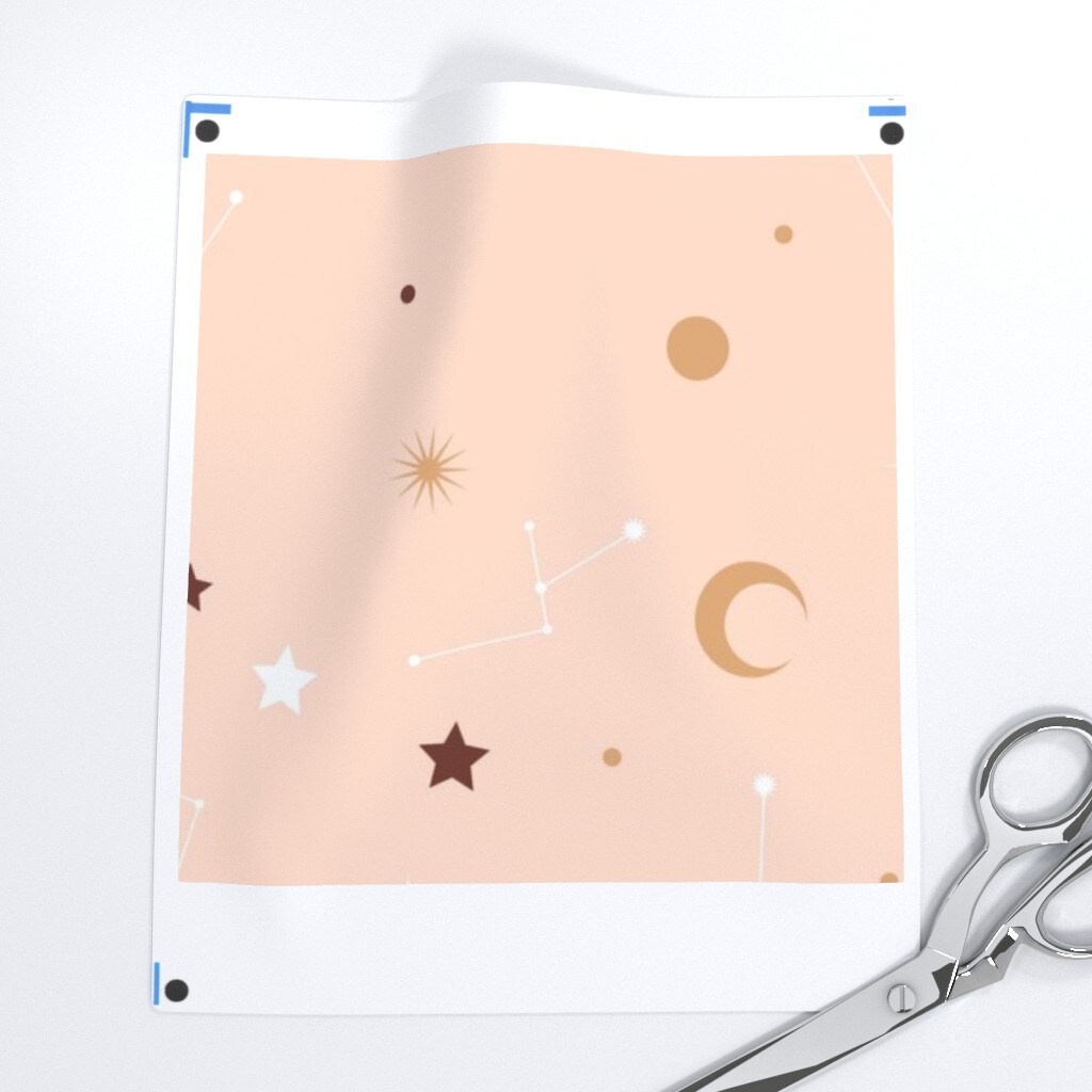 Pink Stars Sky Constellations Space Moon Boho Astronomy Whimsical Medium Scale Custom Removable Wallpaper by Spoonflower Peel & Stick Wallpaper 2FT Wide