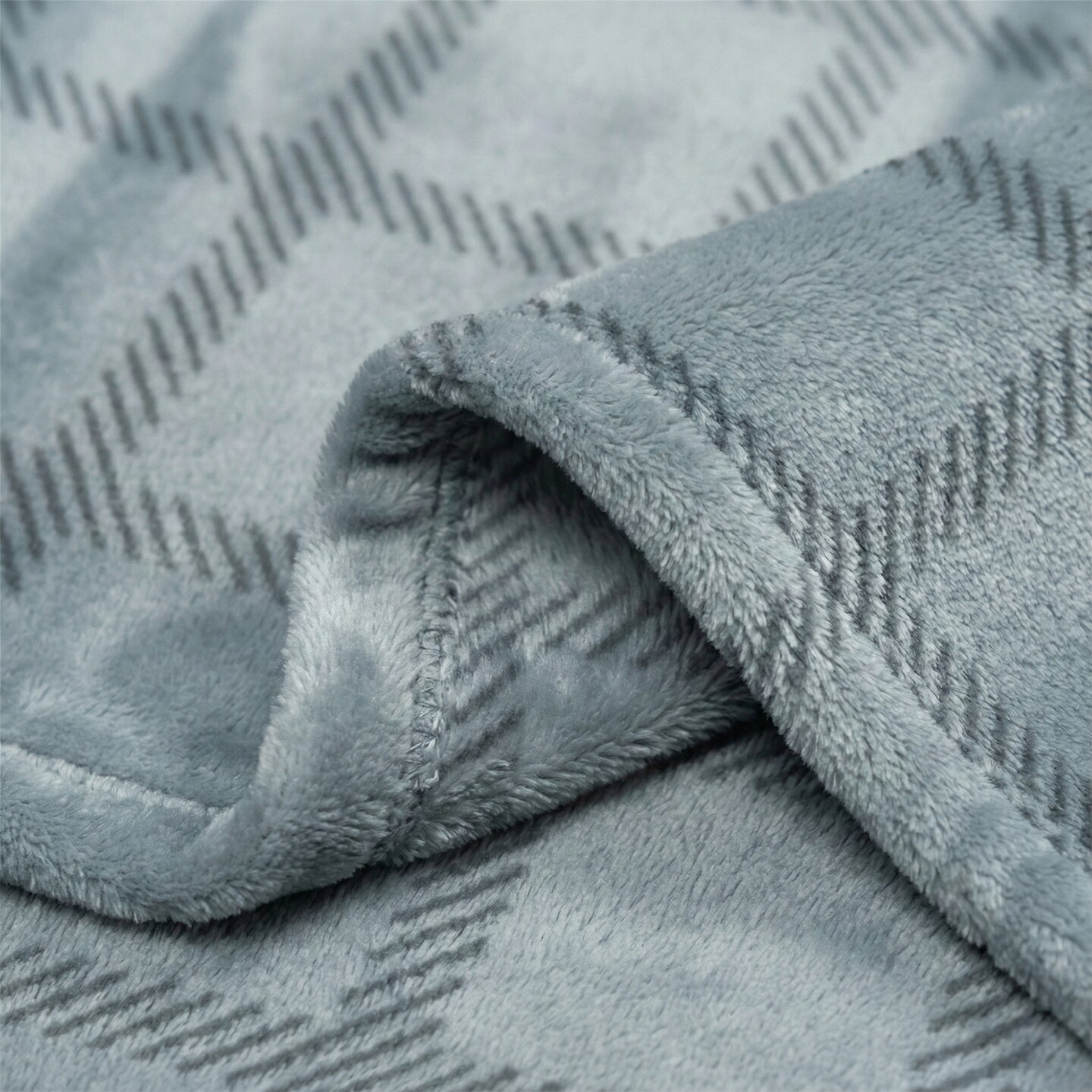 Fleece Throw Blanket - 50x60 Inch - Modern Dash Windowpane Design - Ultra Soft Warmth - Blue