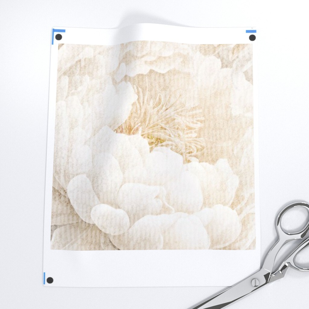 Boho Cottagecore Peony Floral Neutral Flowers Large Scale Classic Custom Pre-pasted Wallpaper by Spoonflower Pre-Pasted Wallpaper 2FT Wide