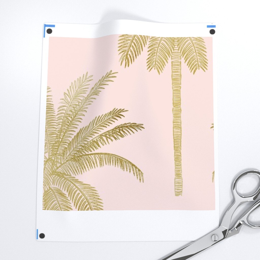 Tropical Whimsical Glamour Maximalist Palm Tree Exotic Beach Illustrative Custom Printed Fabric by Spoonflower Various Fabrics by the Yard or Fat Quarter