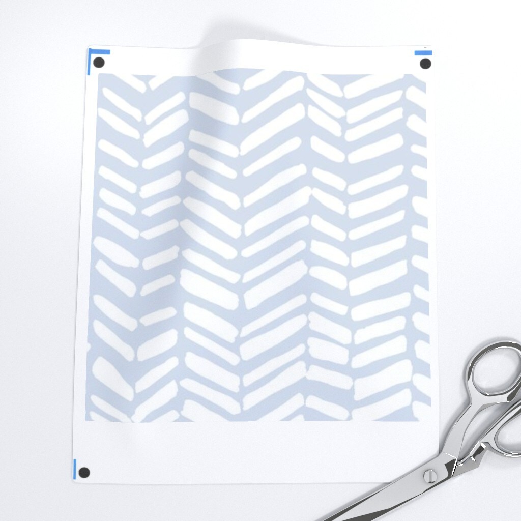 Baby Blue Chevron Herringbone Soft Pastel Periwinkle Stripe Custom Removable Wallpaper by Spoonflower Peel & Stick Wallpaper 2FT Wide