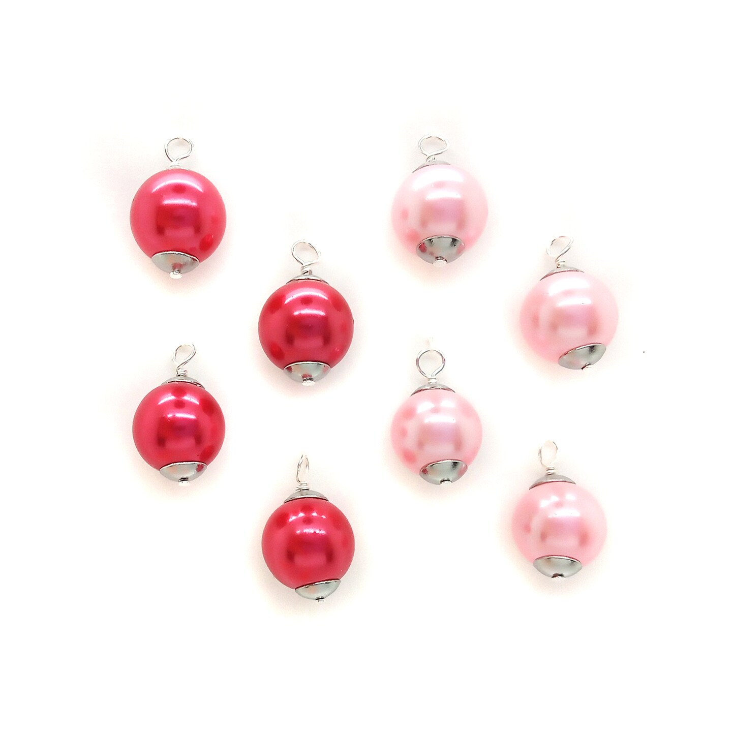 Mini Glass Ornaments, 8 pc, Solid Color Miniature Christmas Baubles for Dollhouses, Adorabilities