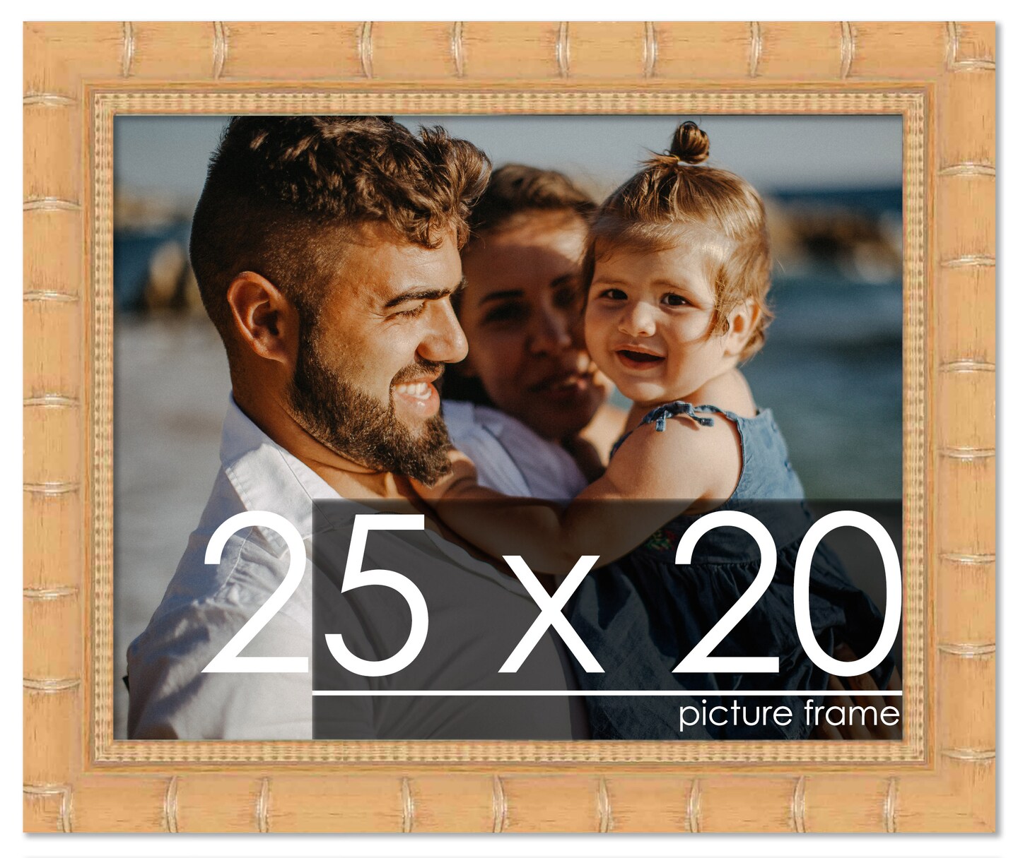 25x20 Modern Bamboo Picture Frame with UV-Resistant Acrylic & Acid