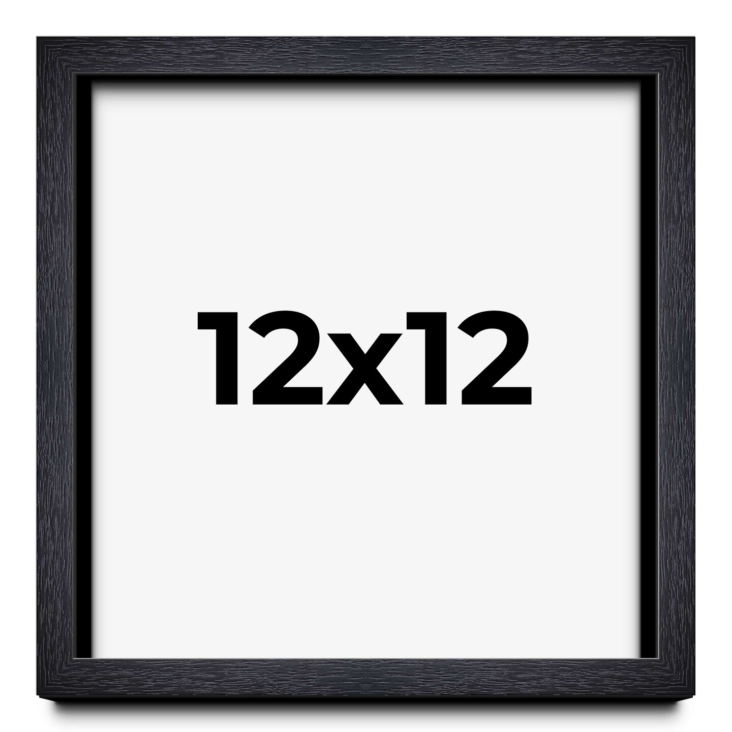 12x12 Shadow Box 1&#x22; Depth Picture Frame with UV-Resistant Acrylic &#x26; Acid Free Backing, Available in 3 Finishes - Black, Grey, White