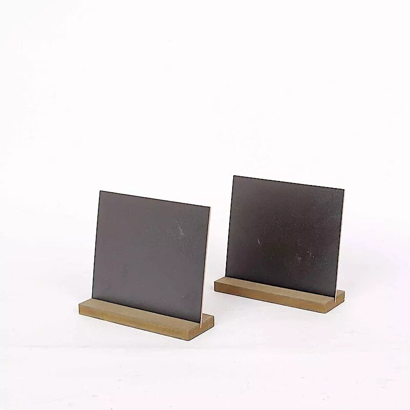 Black Natural 6 Mini 6&#x22; Wooden Table Chalkboards Removable Stands Party Events