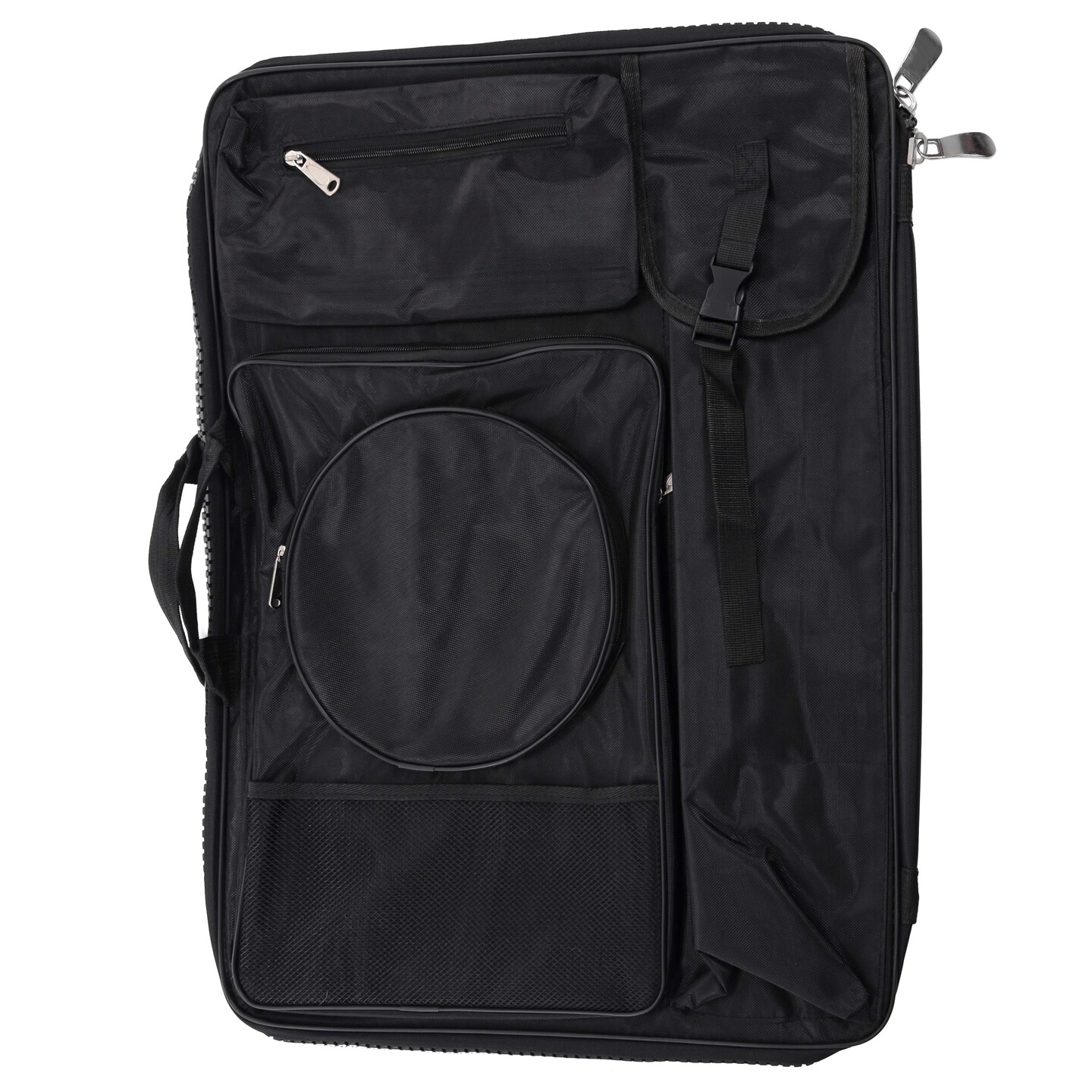 Black Nylon Art Portfolio Carry Backpack Bag, (Size: 25-1/2&#x22; x 19&#x22; x 4-3/8&#x22;)