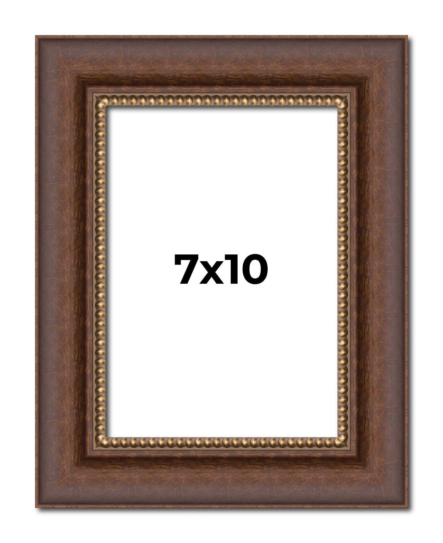 7x10 Traditional Brown Picture Frame - UV Acrylic, Foam Board Backing, Hanging Hardware