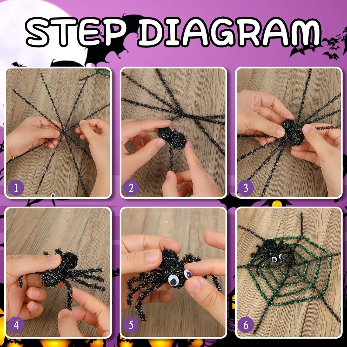550pcs Halloween Pipe Cleaners Craft Supplies