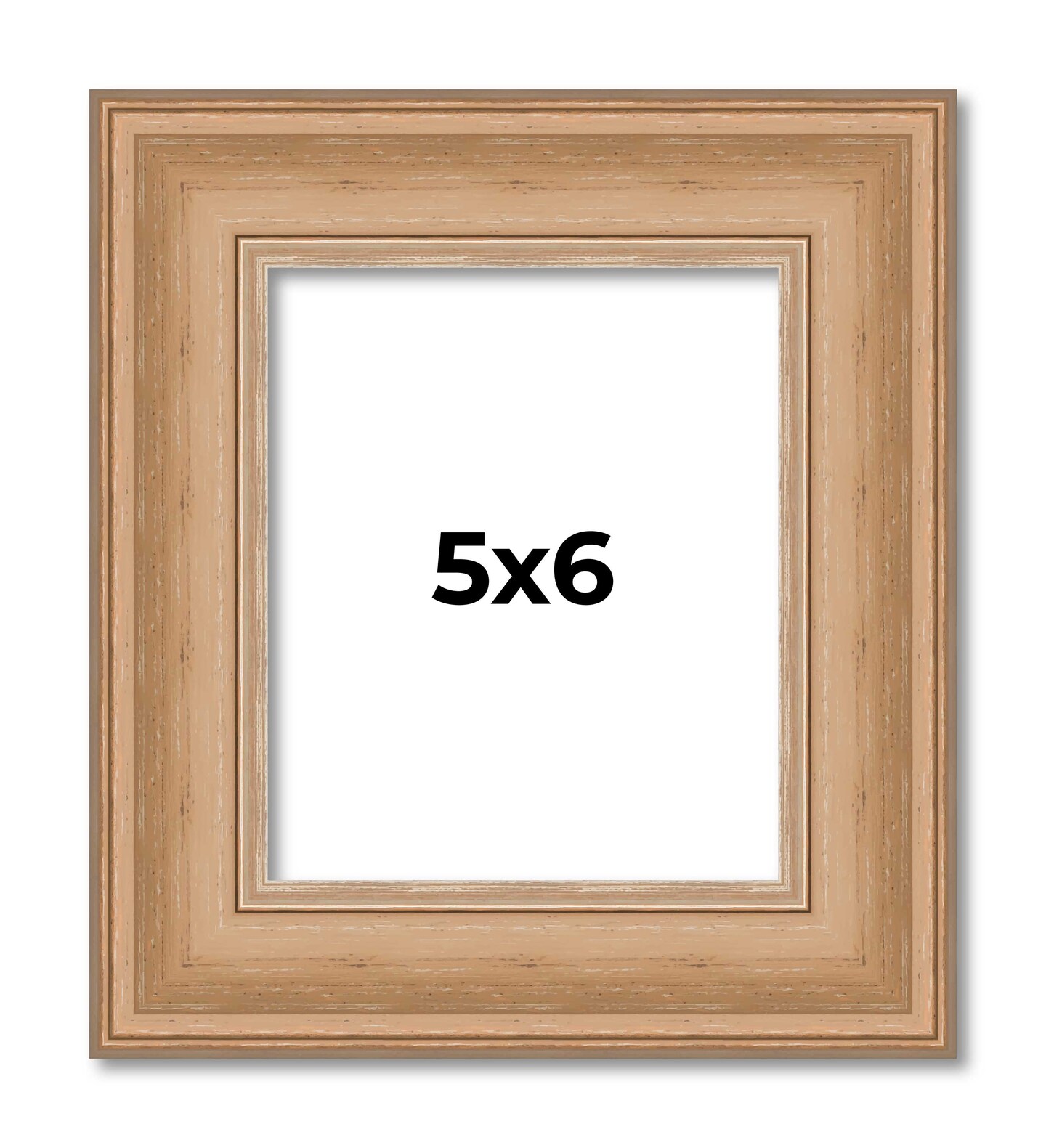 Photo Size Weathered Yellow Picture Frame - UV Acrylic, Foam Board Backing, Hanging Hardware