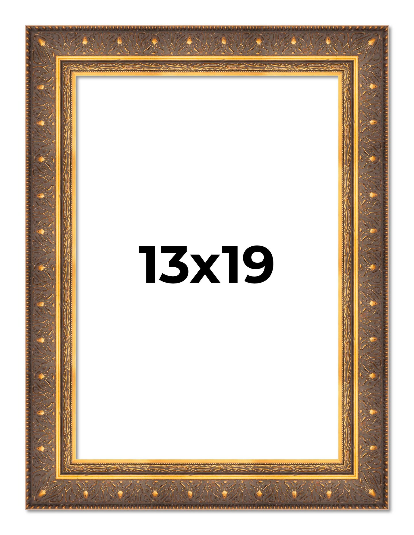 Museum Gold Picture Frame - UV Acrylic, Foam Board Backing, Hanging Hardware