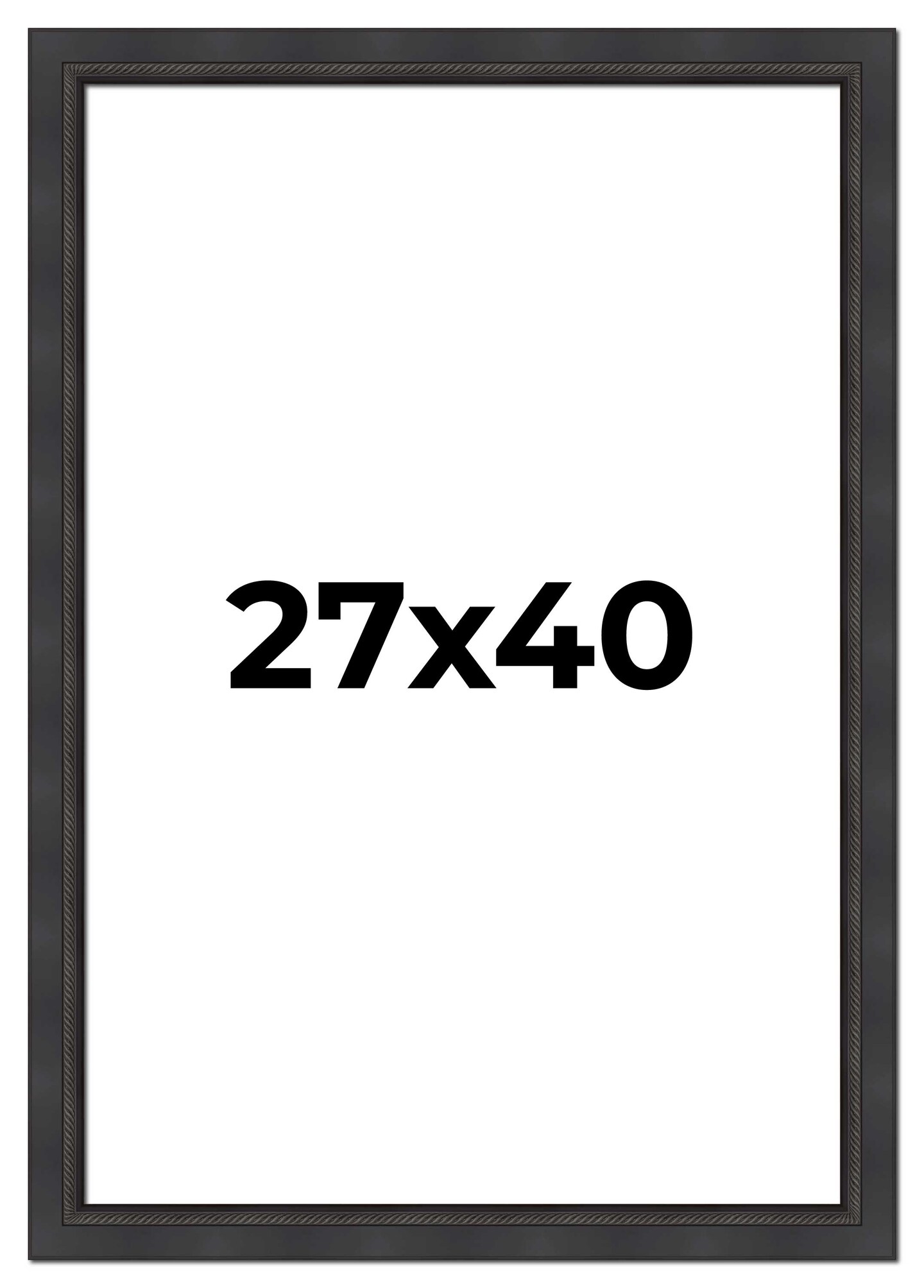 27x40 Traditional Picture Frame with UV-Resistant Acrylic & Acid Free Backing, Available in 3 Finishes - Black, Brown, Gold